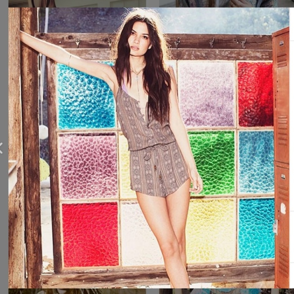 Chaser button up tapestry romper
